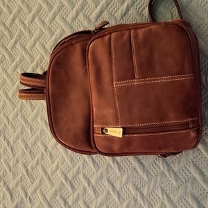 Brown leather Aurielle backpack purse